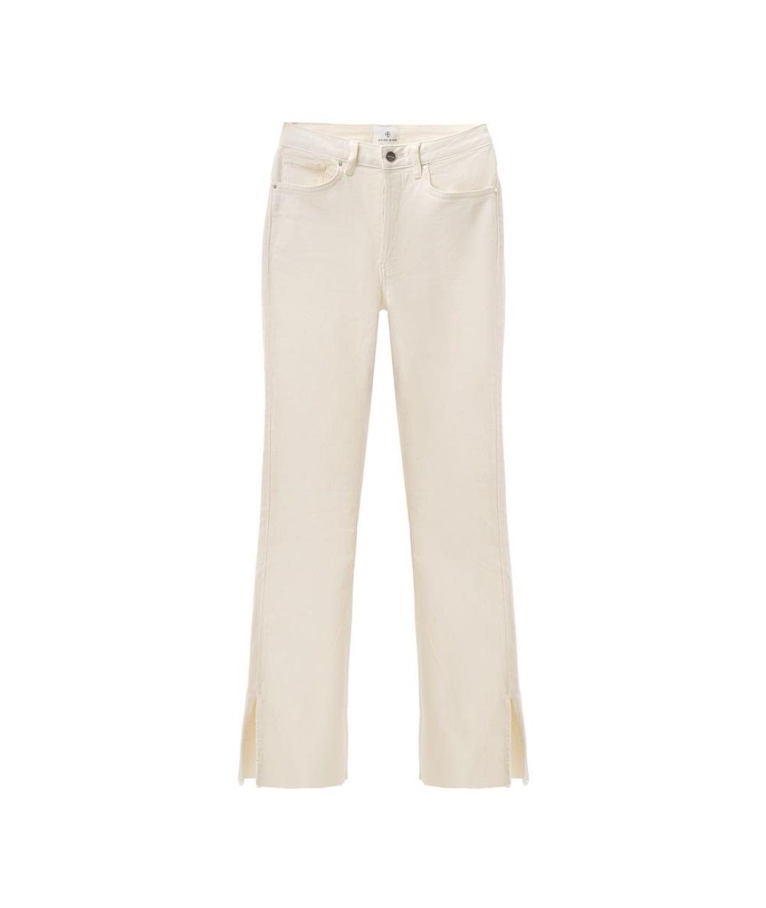 ANINE BING Бежевые хлопко-эластановые прямые джинсы, фото 7