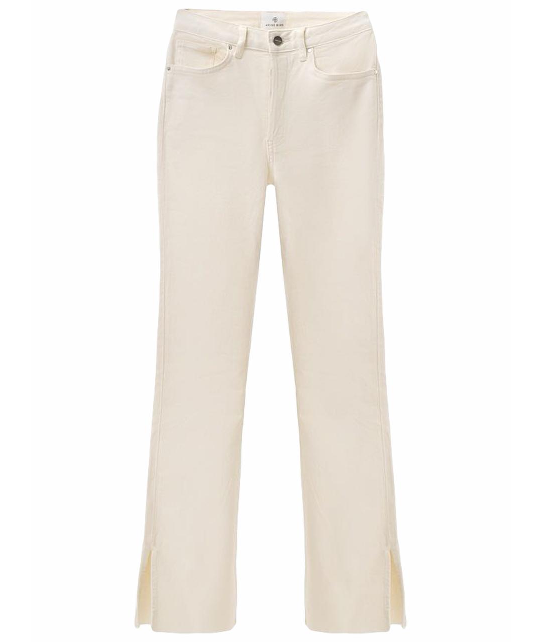ANINE BING Бежевые хлопко-эластановые прямые джинсы, фото 1
