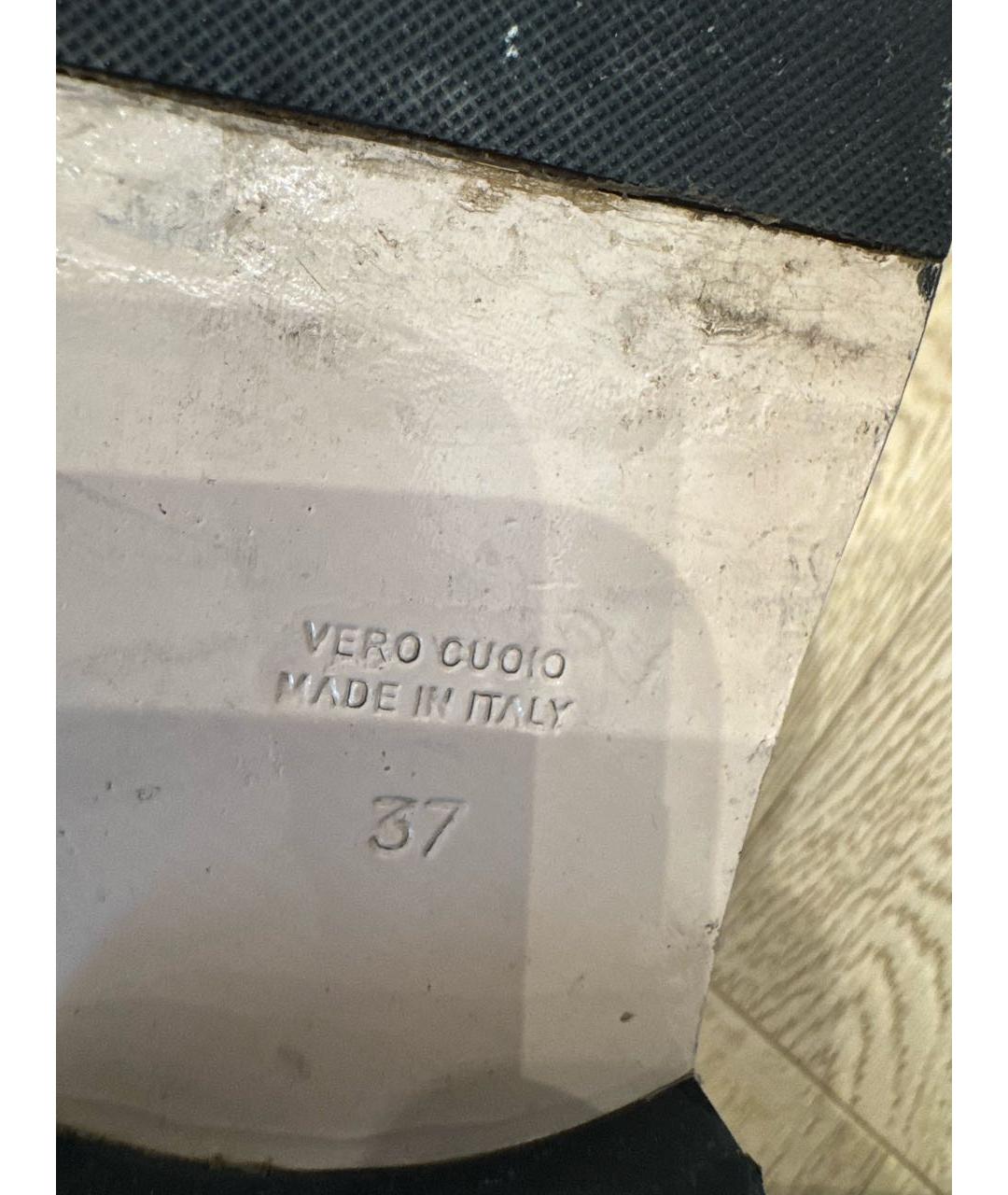 RED VALENTINO Черные кожаные сапоги, фото 6