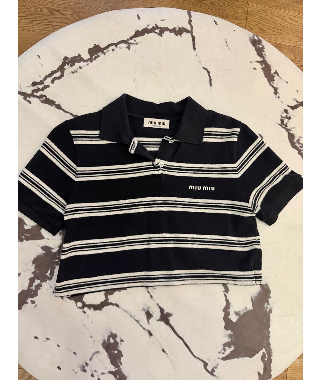 MIU MIU Синяя хлопковая футболка, фото 5