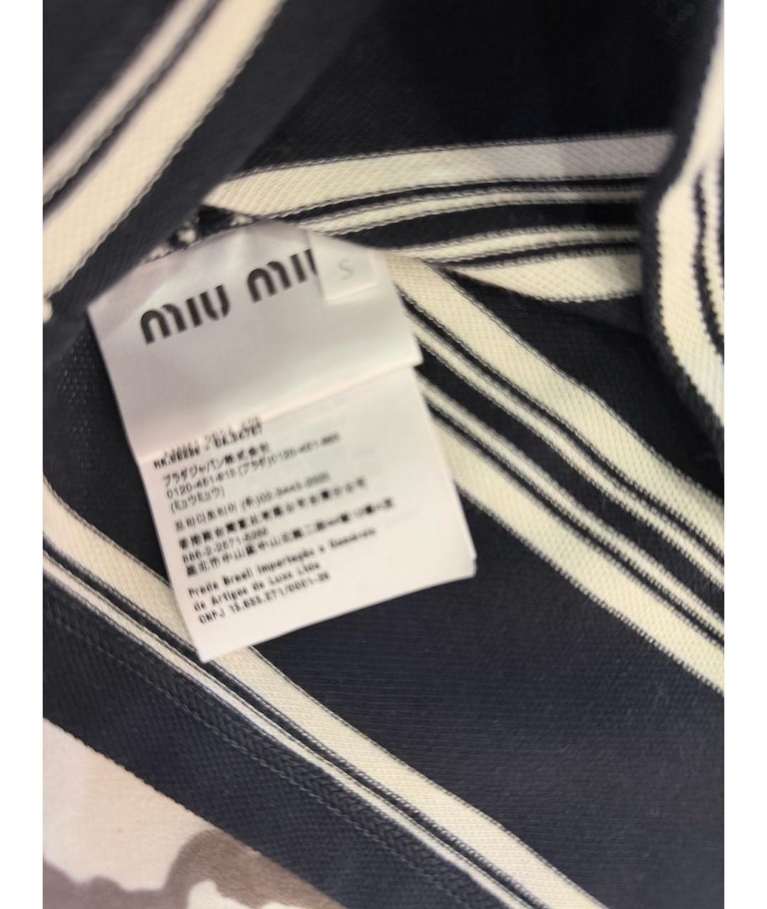 MIU MIU Синяя хлопковая футболка, фото 3