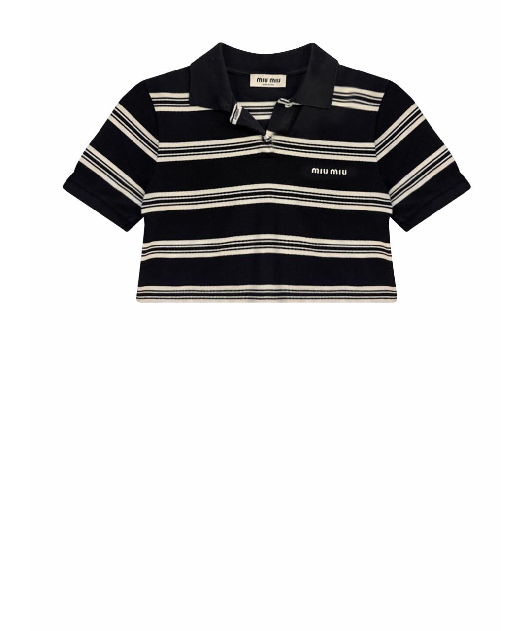 MIU MIU Синяя хлопковая футболка, фото 1