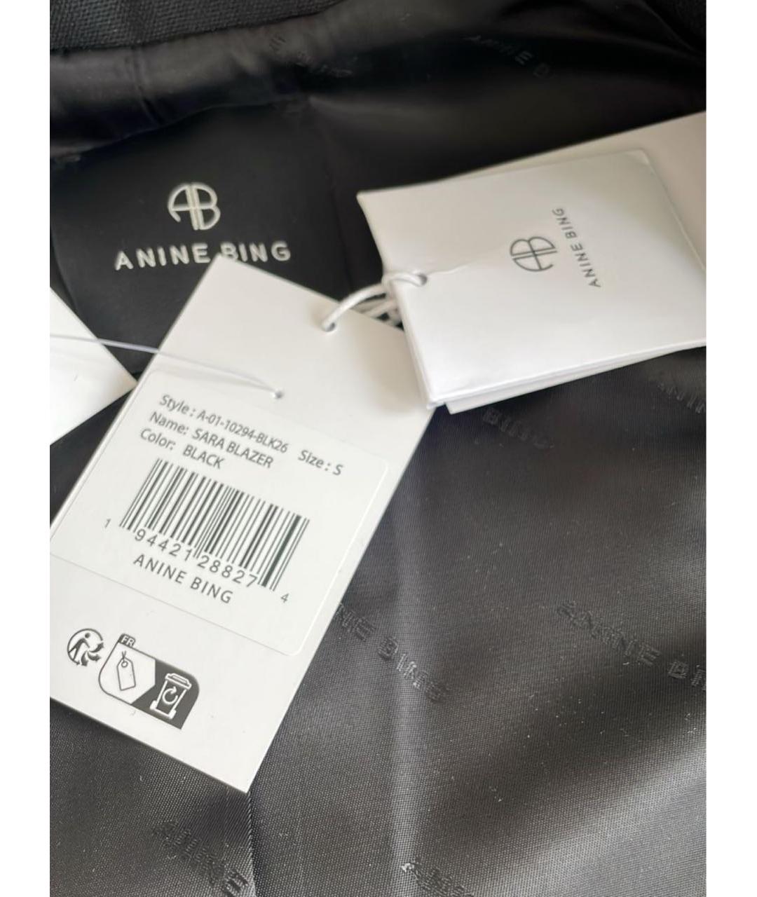 ANINE BING Черный шерстяной жакет/пиджак, фото 3