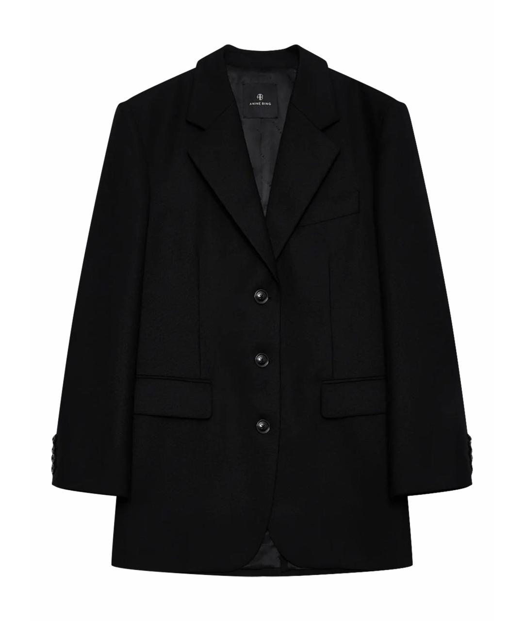 ANINE BING Черный шерстяной жакет/пиджак, фото 1