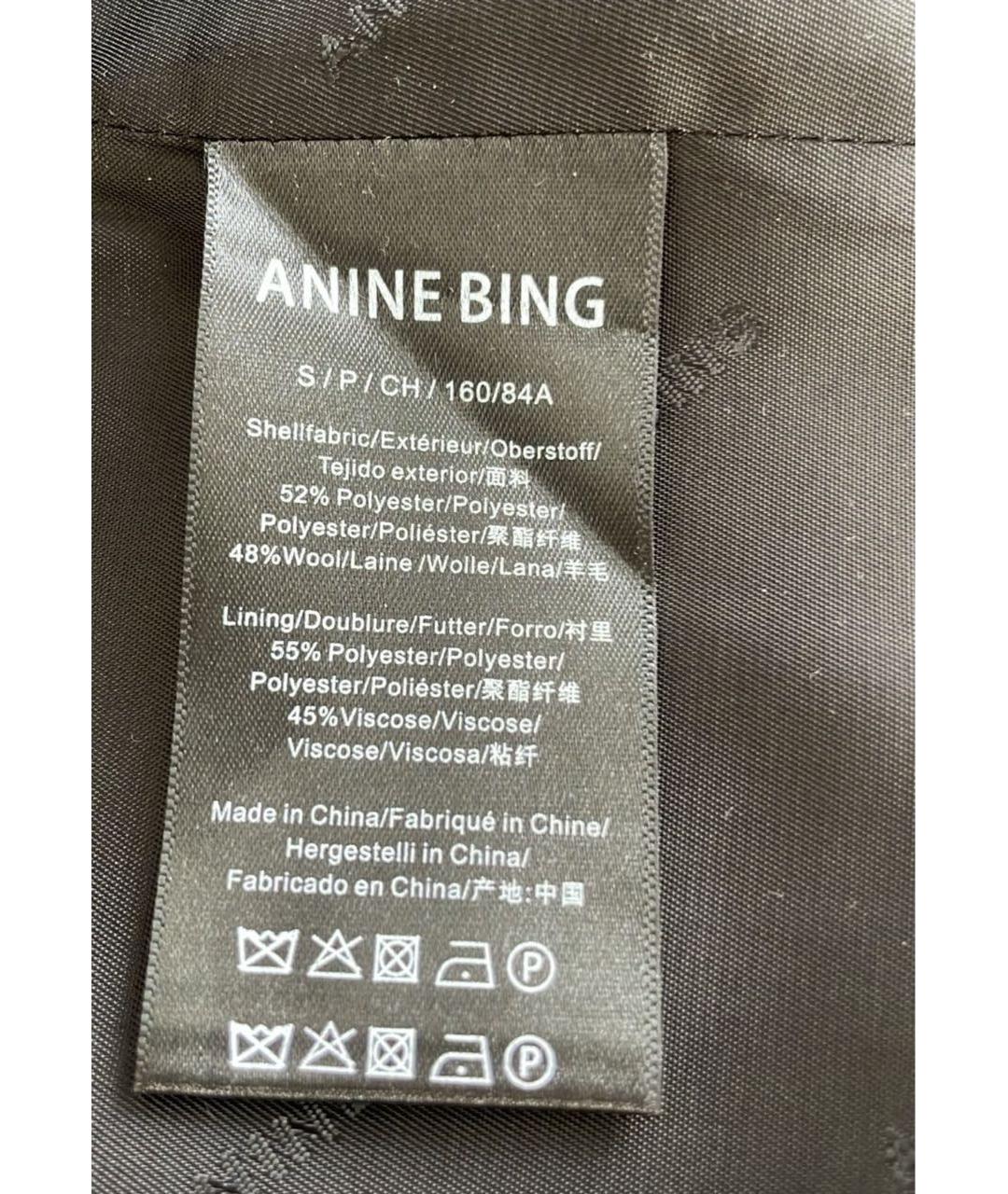 ANINE BING Черный шерстяной жакет/пиджак, фото 5