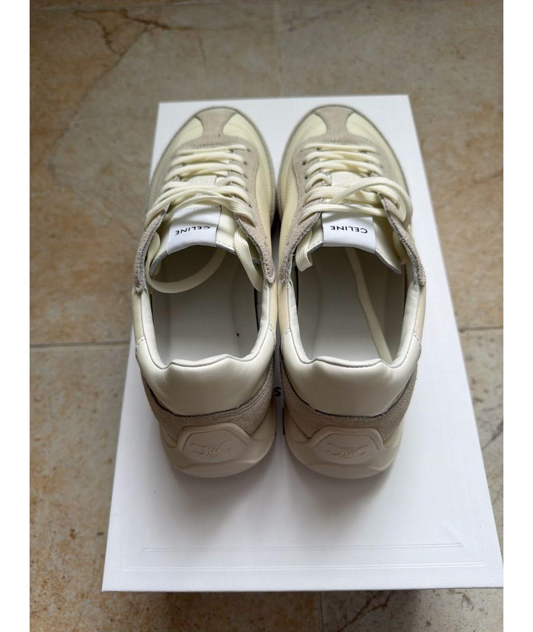 CELINE Белые кожаные кеды, фото 3