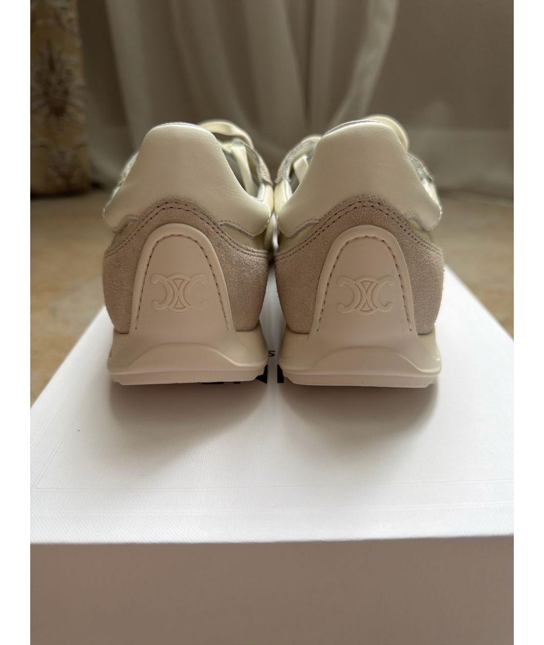 CELINE Белые кожаные кеды, фото 4