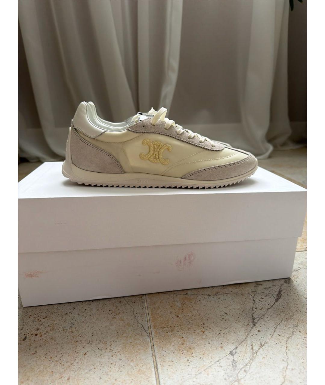 CELINE Белые кожаные кеды, фото 5