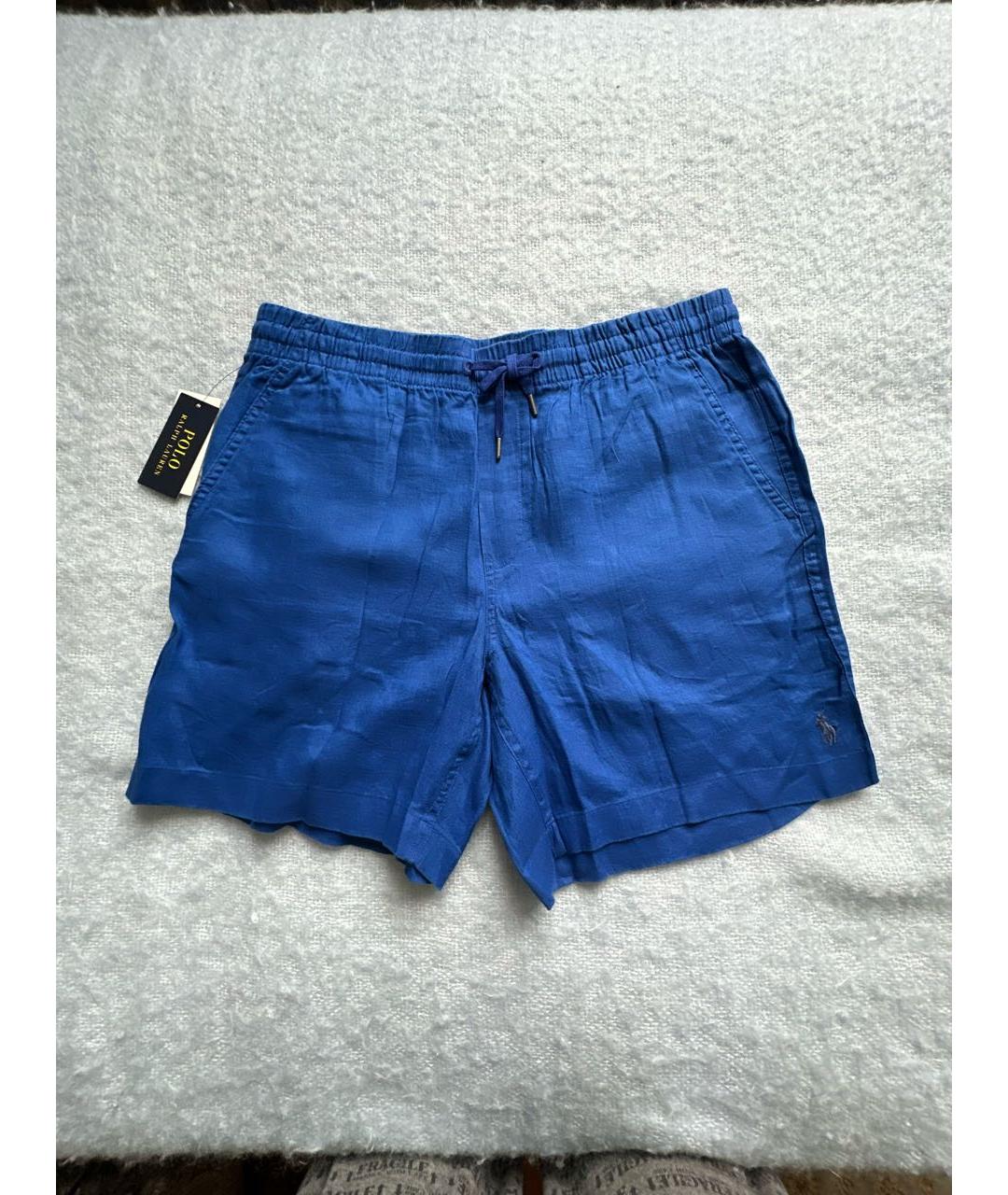 POLO RALPH LAUREN Синие льняные шорты, фото 9