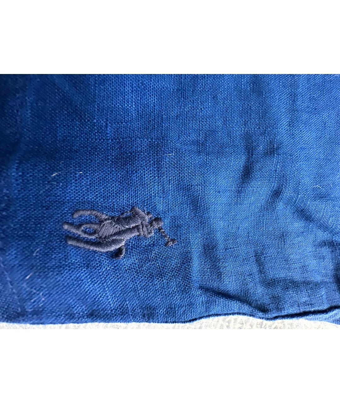 POLO RALPH LAUREN Синие льняные шорты, фото 3