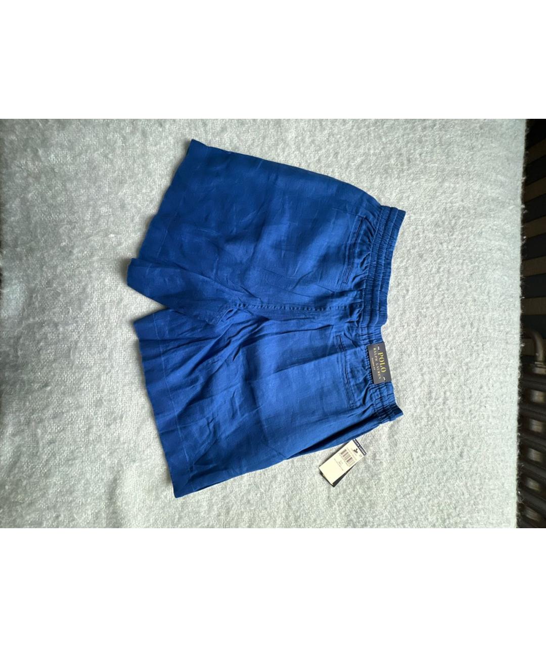 POLO RALPH LAUREN Синие льняные шорты, фото 2