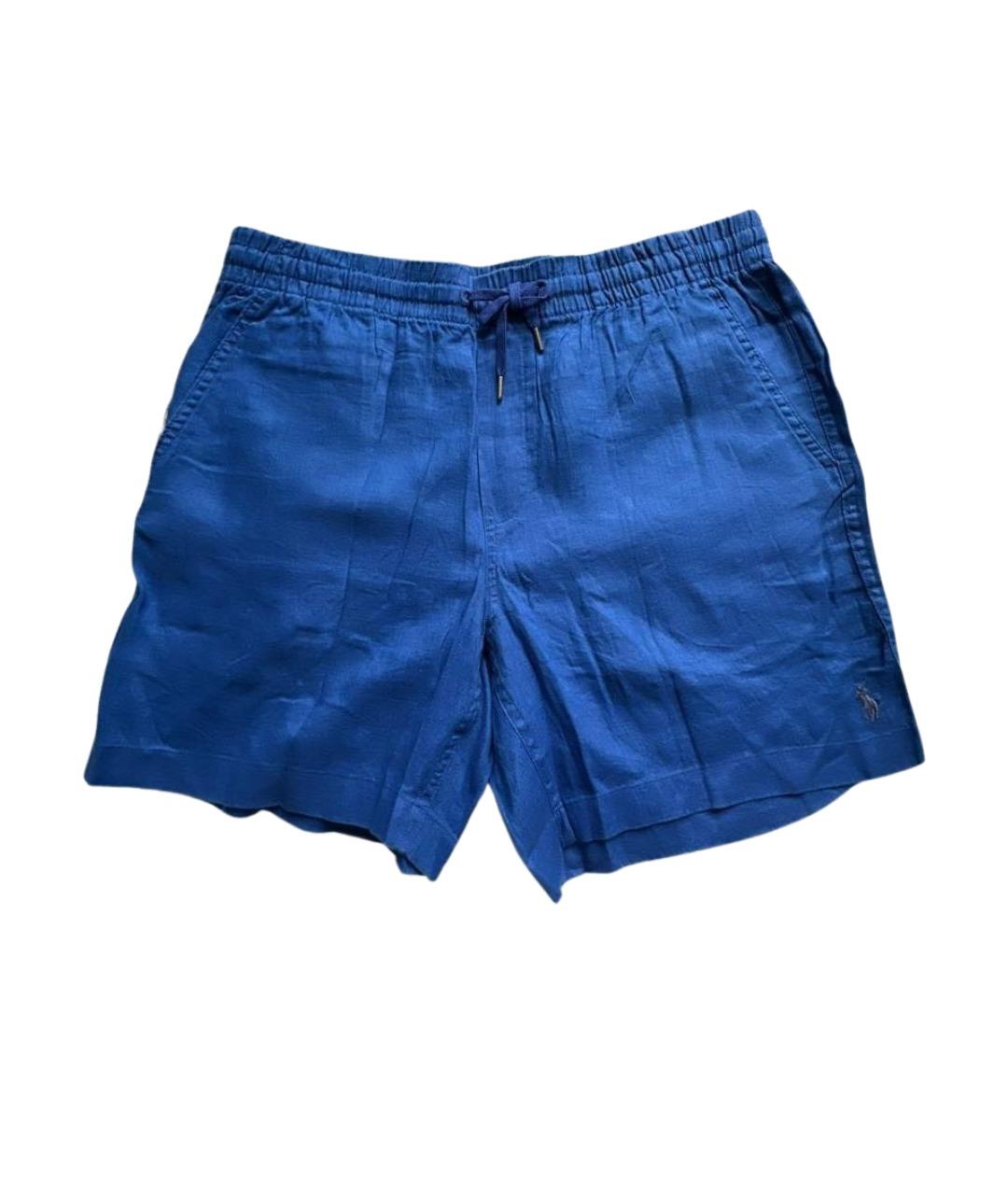 POLO RALPH LAUREN Синие льняные шорты, фото 1