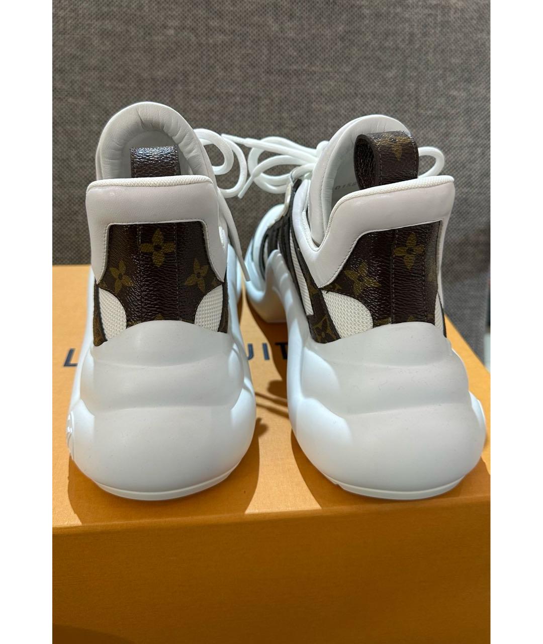 LOUIS VUITTON Белые кожаные кроссовки, фото 3