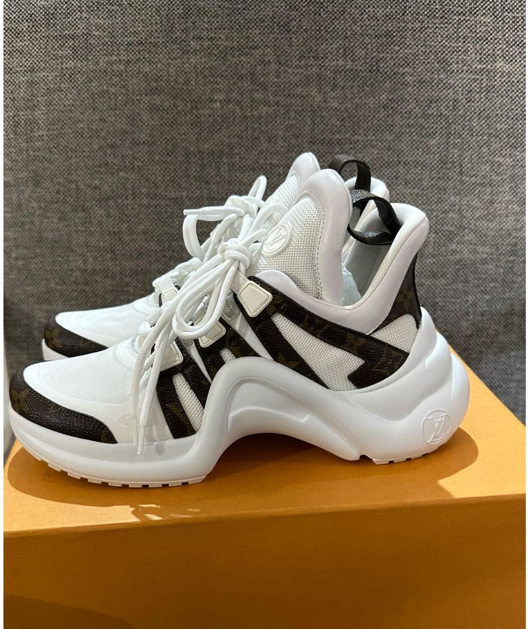 LOUIS VUITTON Белые кожаные кроссовки, фото 6