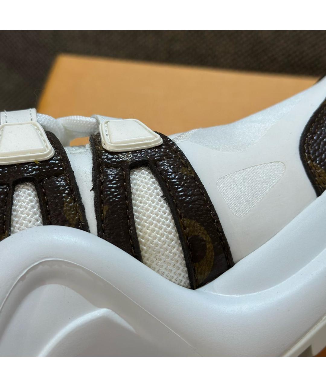 LOUIS VUITTON Белые кожаные кроссовки, фото 5