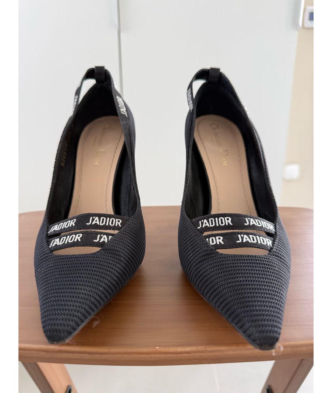 CHRISTIAN DIOR Черные текстильные туфли, фото 3