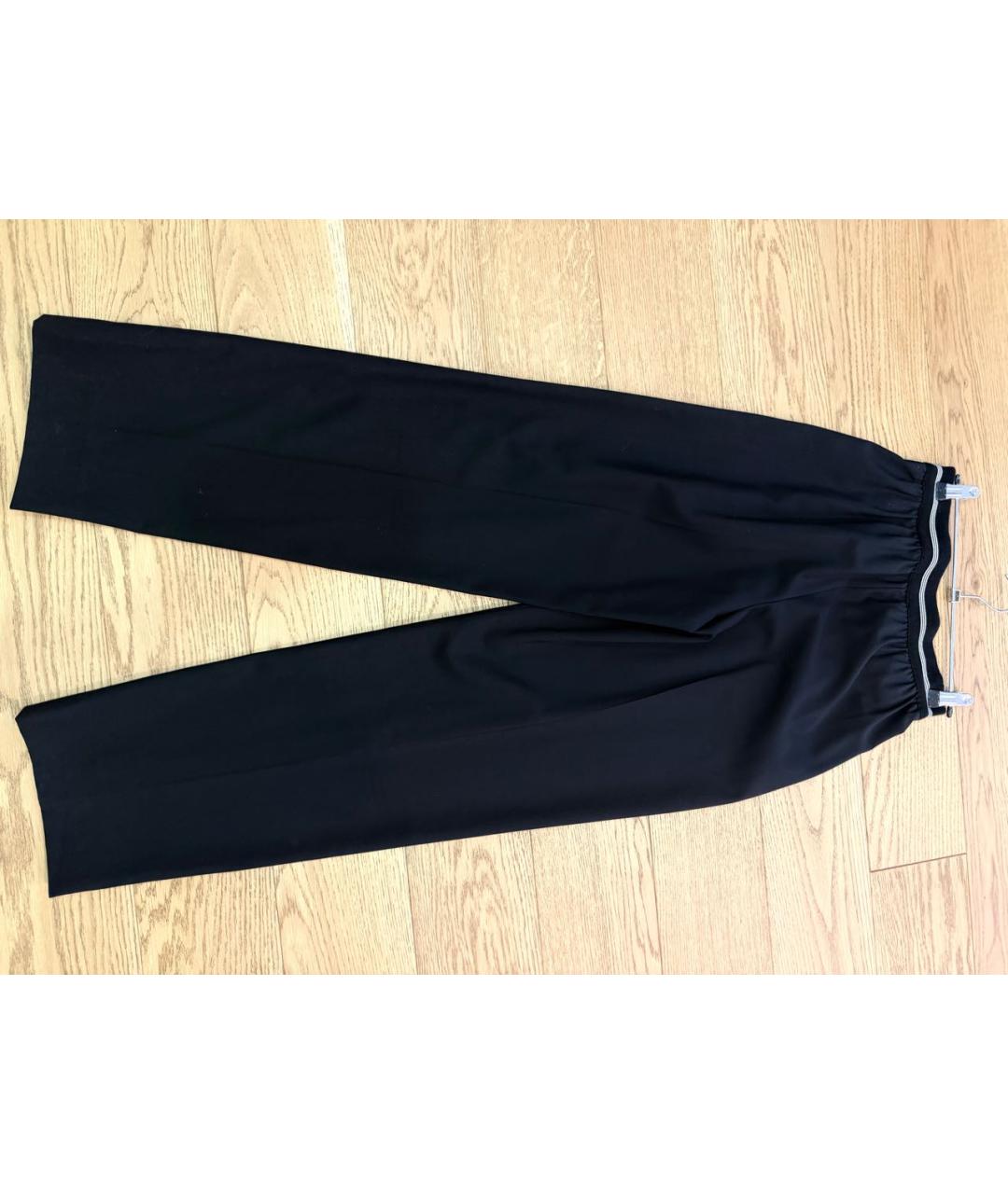 MIU MIU Черные вискозные прямые брюки, фото 5