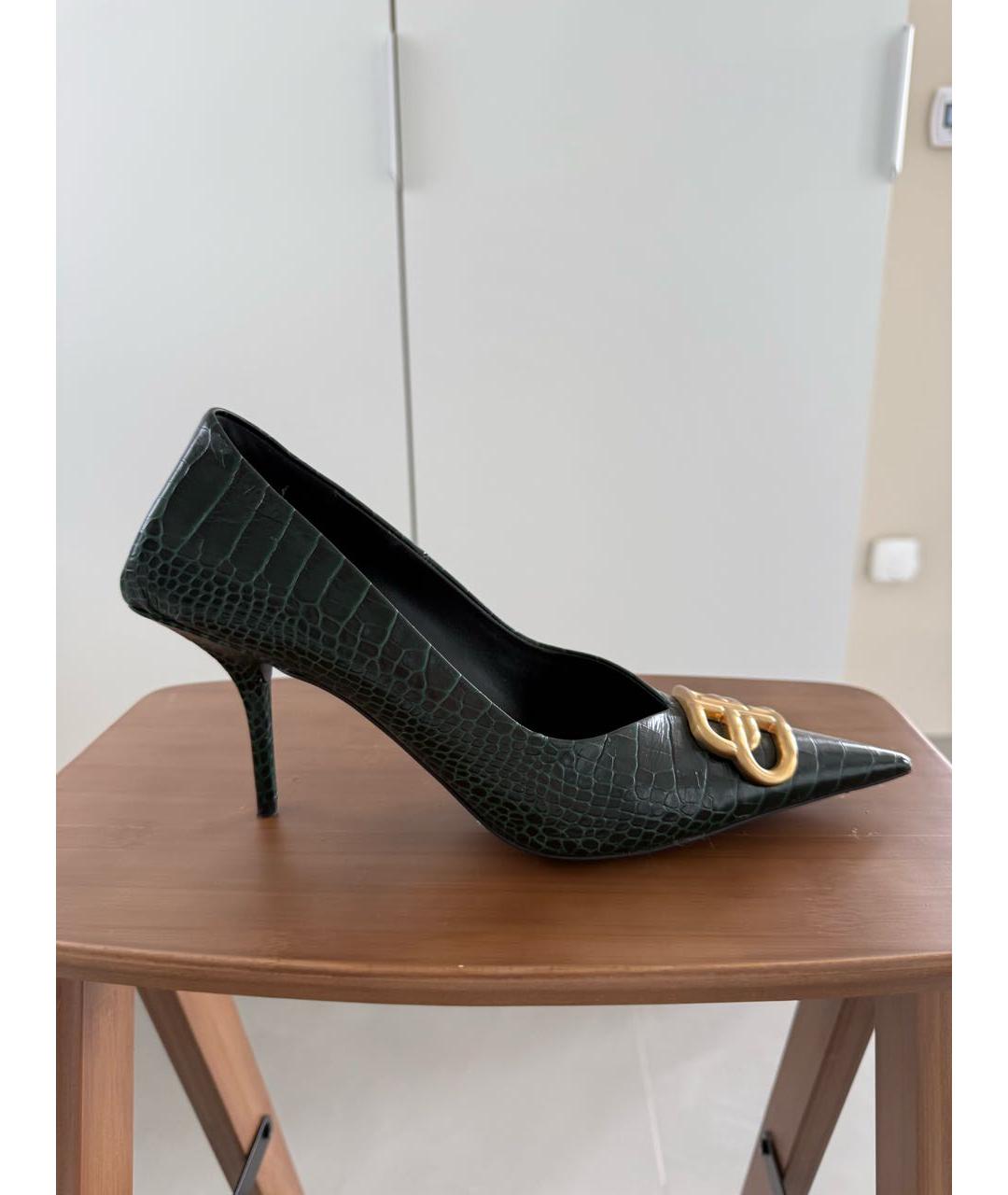 BALENCIAGA Зеленые кожаные туфли, фото 6