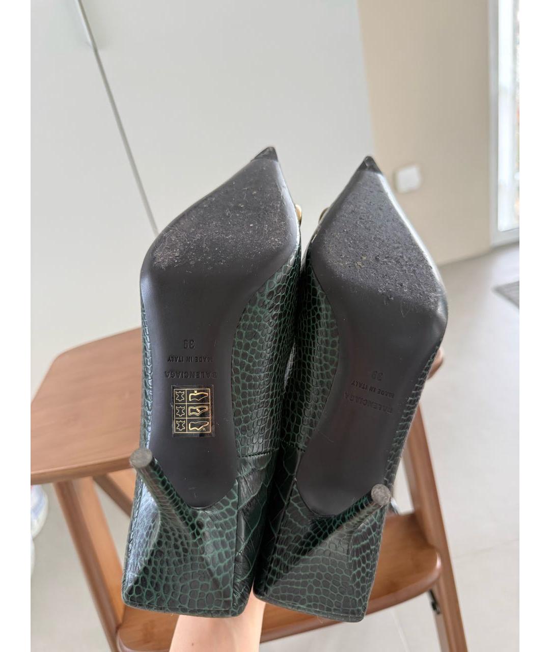 BALENCIAGA Зеленые кожаные туфли, фото 5