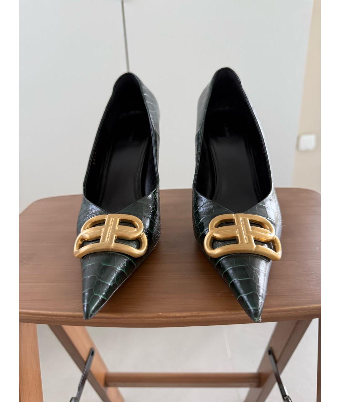 BALENCIAGA Зеленые кожаные туфли, фото 2