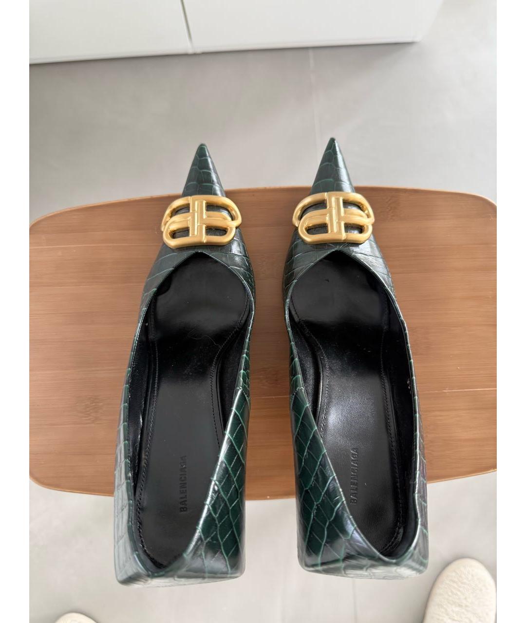 BALENCIAGA Зеленые кожаные туфли, фото 3