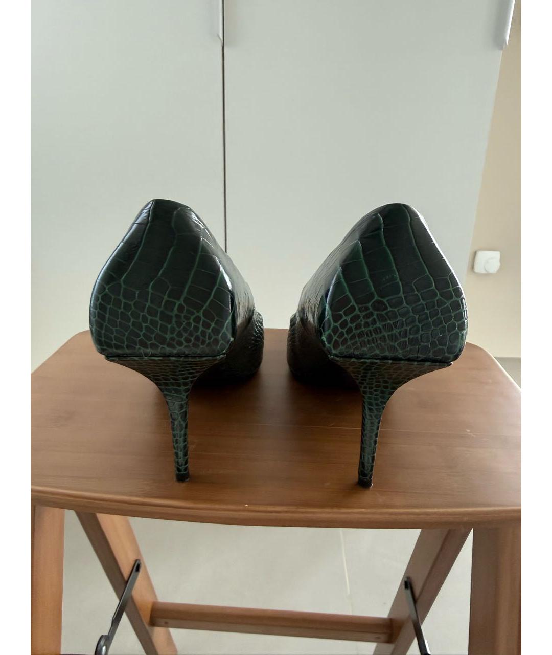 BALENCIAGA Зеленые кожаные туфли, фото 4