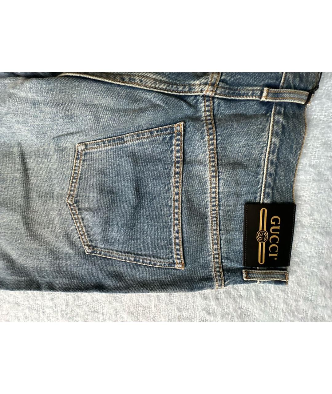 GUCCI Хлопковые прямые джинсы, фото 4