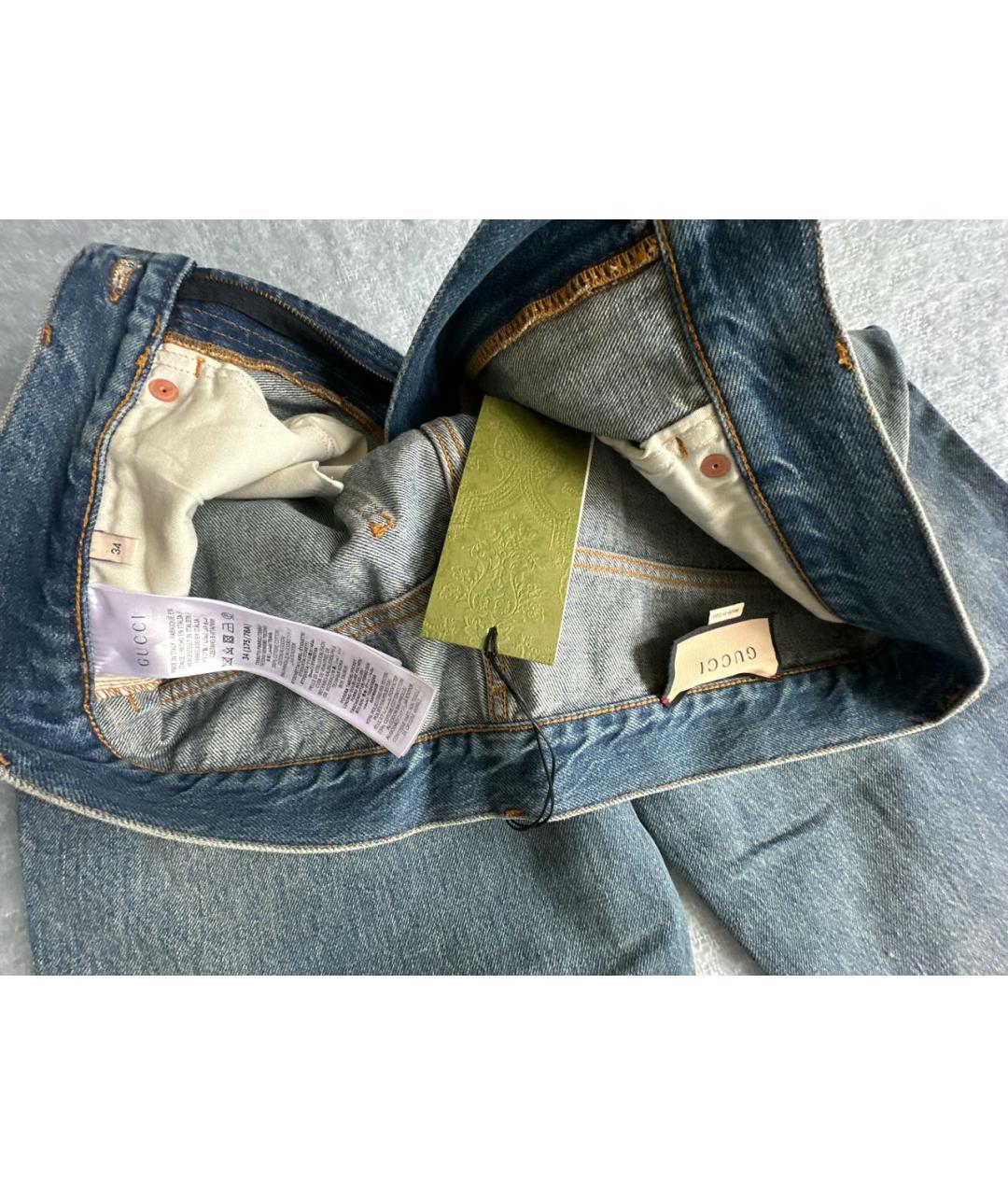 GUCCI Хлопковые прямые джинсы, фото 3