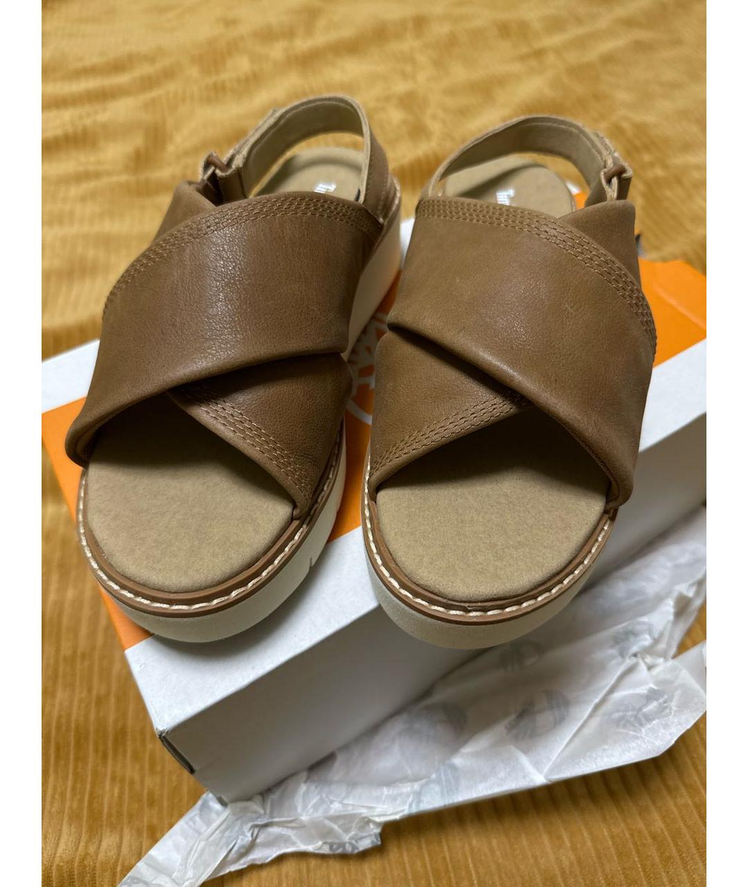 TIMBERLAND Коричневые кожаные сандалии, фото 6