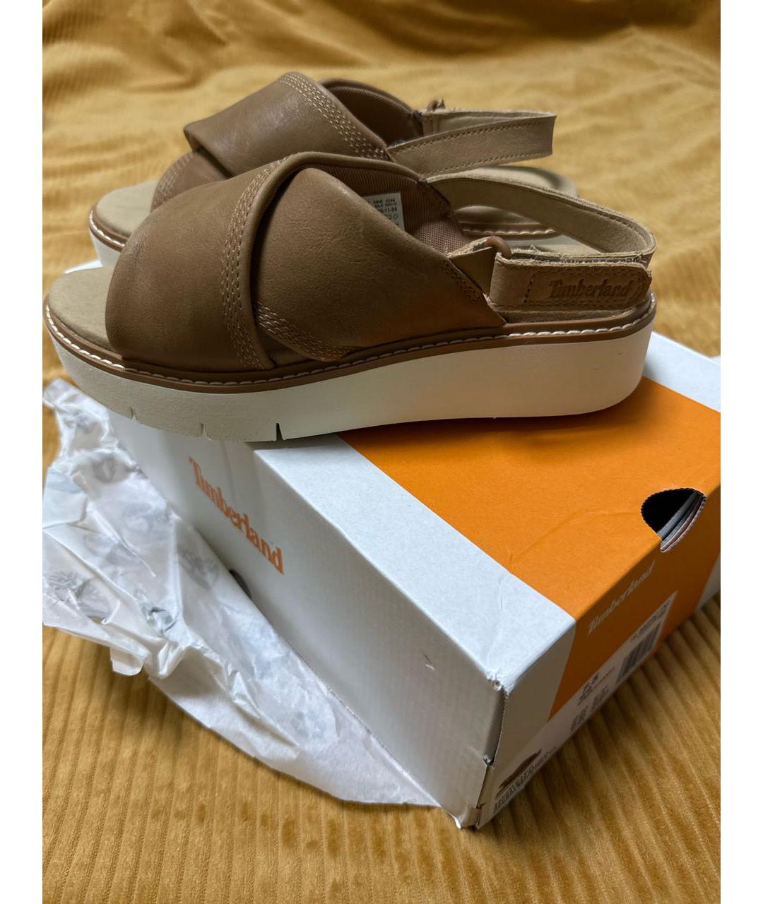 TIMBERLAND Коричневые кожаные сандалии, фото 5