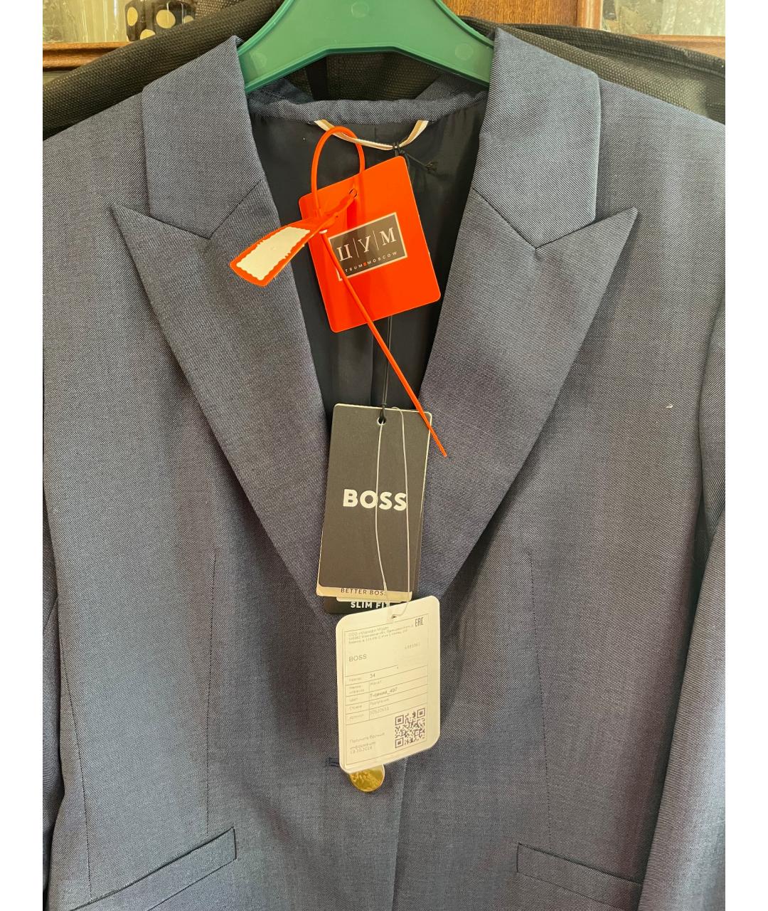 HUGO BOSS Темно-синий шерстяной жакет/пиджак, фото 3