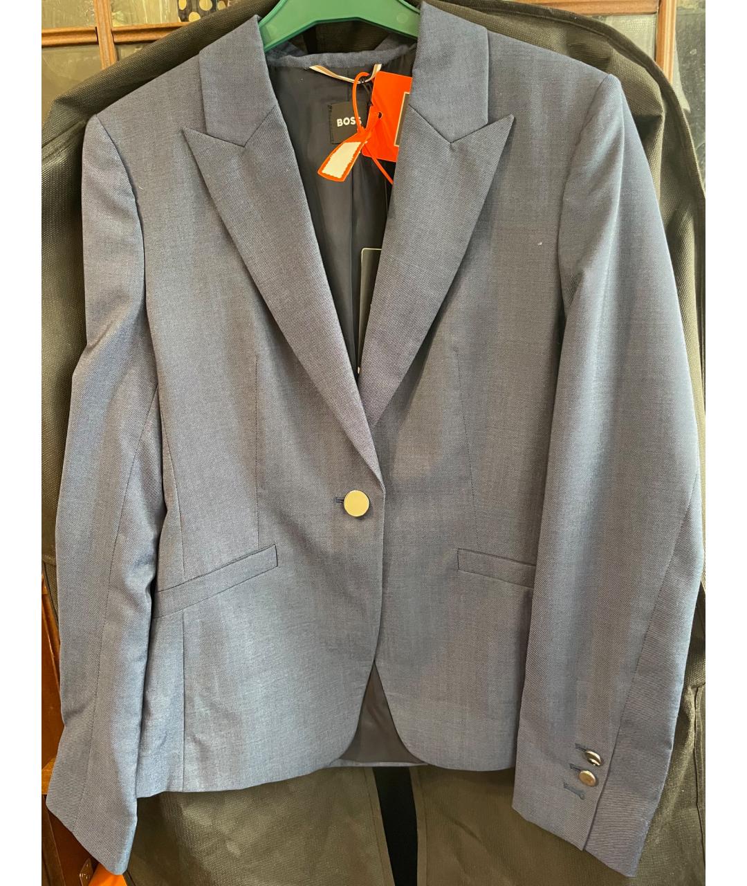 HUGO BOSS Темно-синий шерстяной жакет/пиджак, фото 5