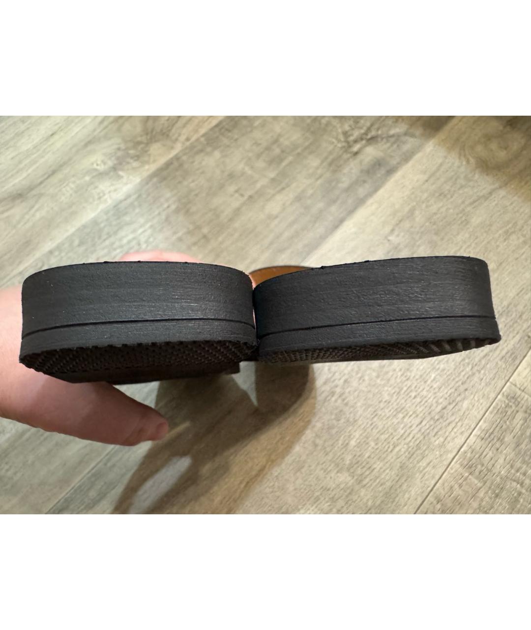 KARL LAGERFELD Золотые кожаные шлепанцы, фото 5