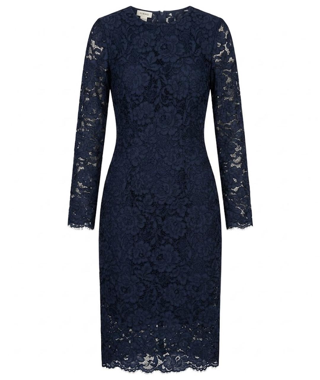 PINKO Темно-синее полиамидовое вечернее платье, фото 1