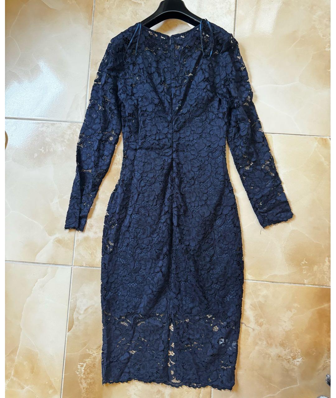 PINKO Темно-синее полиамидовое вечернее платье, фото 2