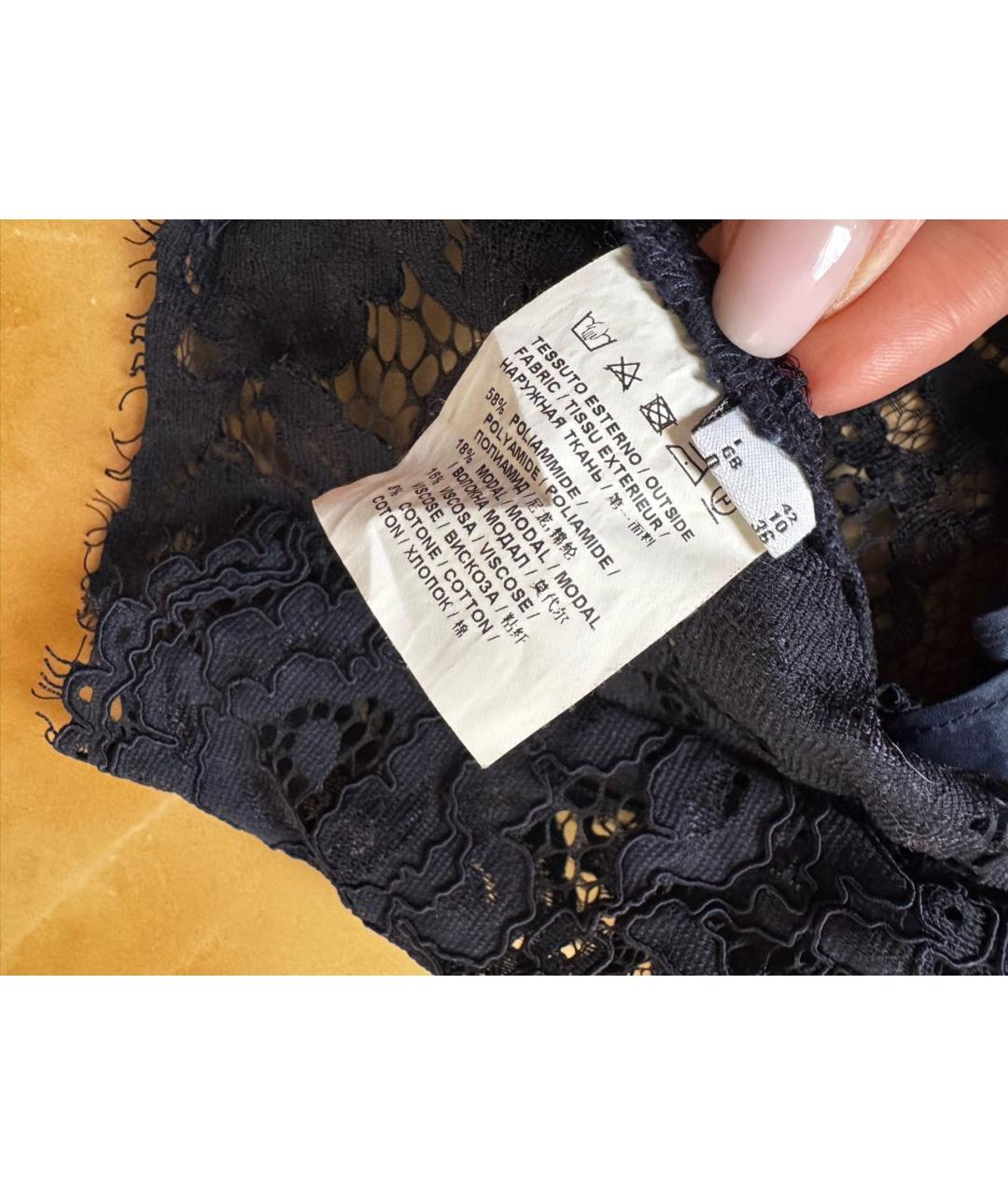 PINKO Темно-синее полиамидовое вечернее платье, фото 6