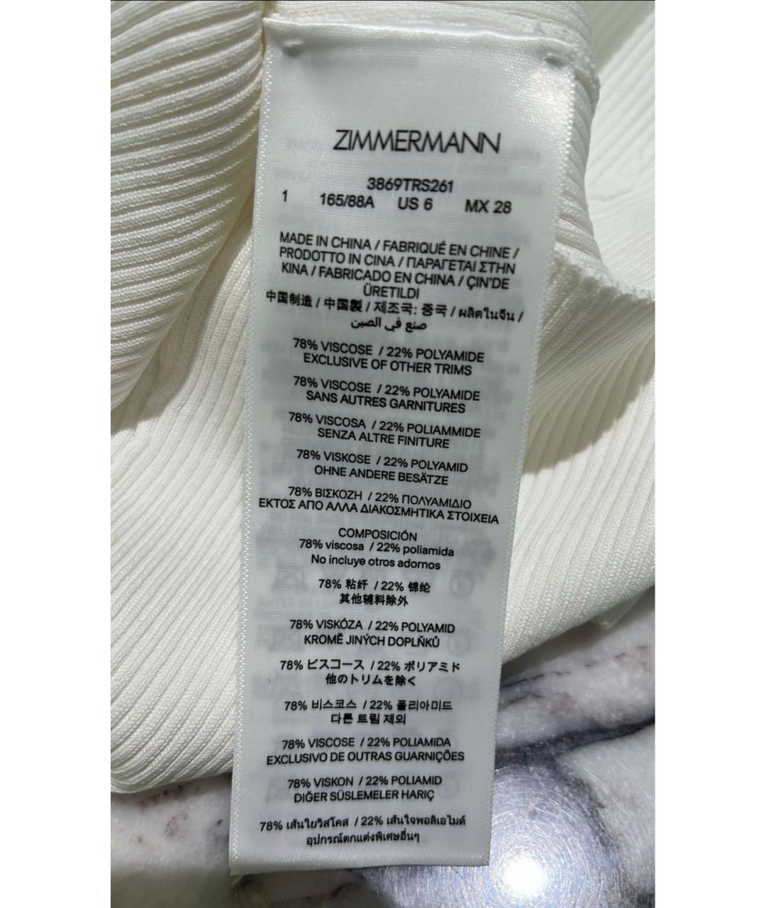 ZIMMERMANN Белая вискозная майка, фото 6