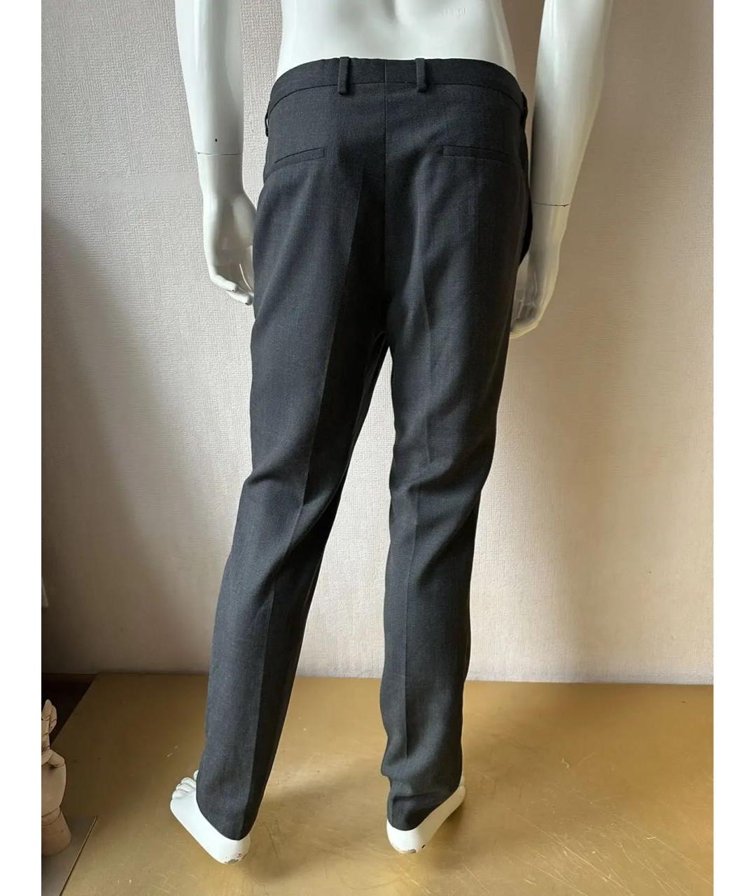 HUGO Серые шерстяные классические брюки, фото 8