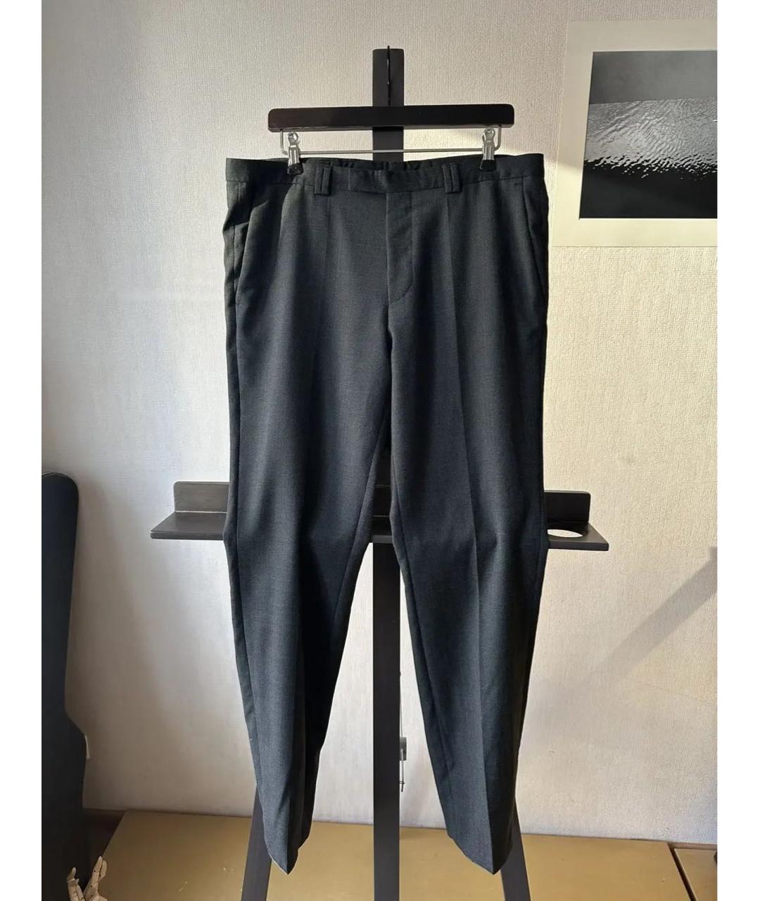 HUGO Серые шерстяные классические брюки, фото 9