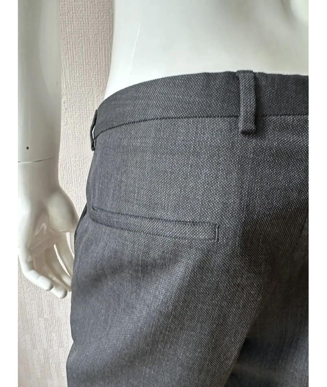 HUGO Серые шерстяные классические брюки, фото 6