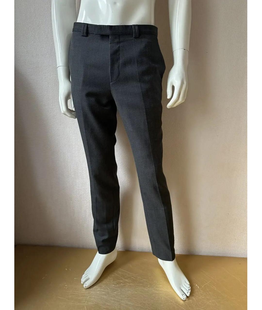 HUGO Серые шерстяные классические брюки, фото 7