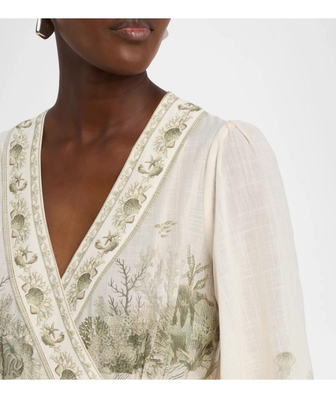 ZIMMERMANN Белое хлопковое повседневное платье, фото 6