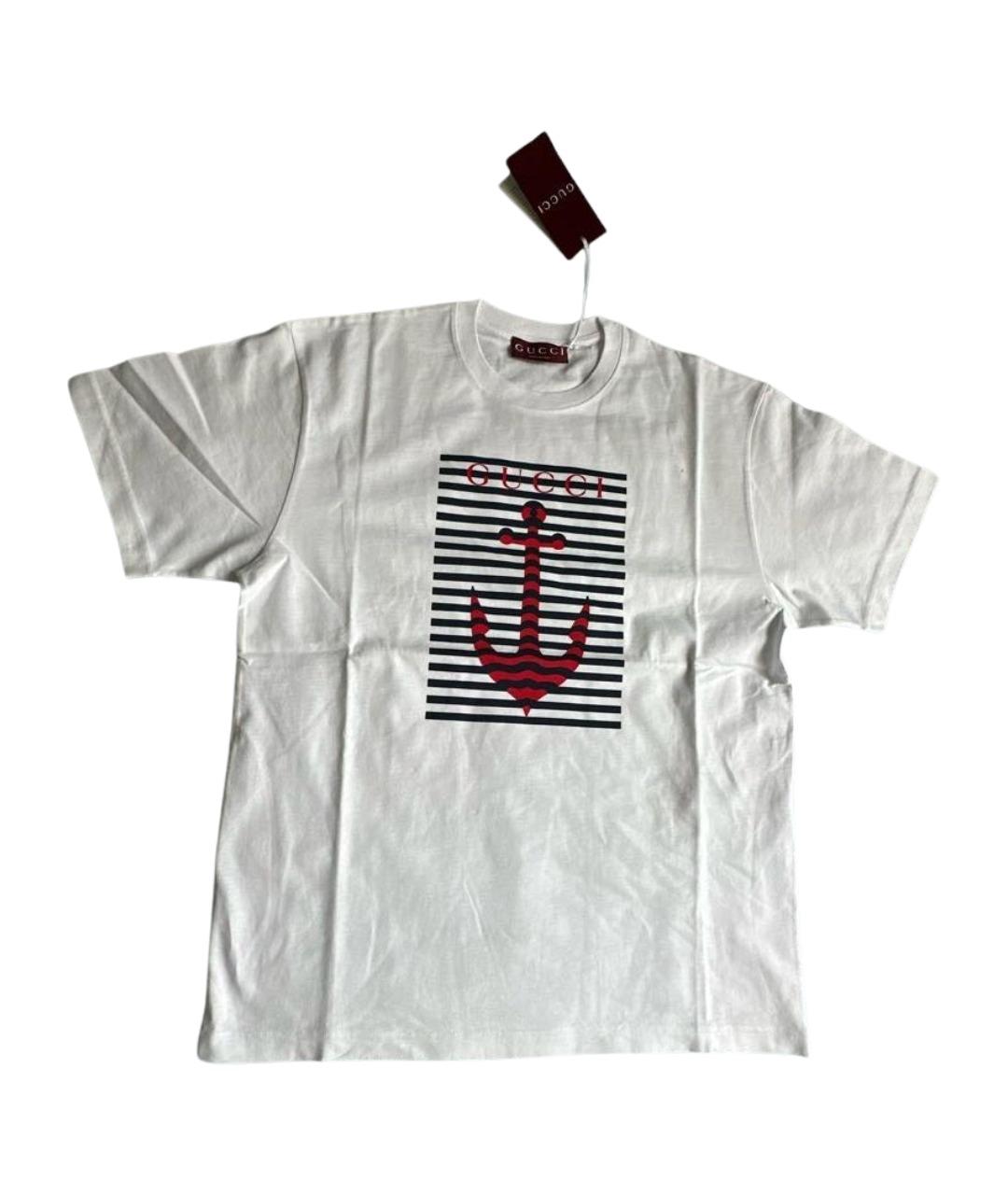 GUCCI Белая хлопковая футболка, фото 1