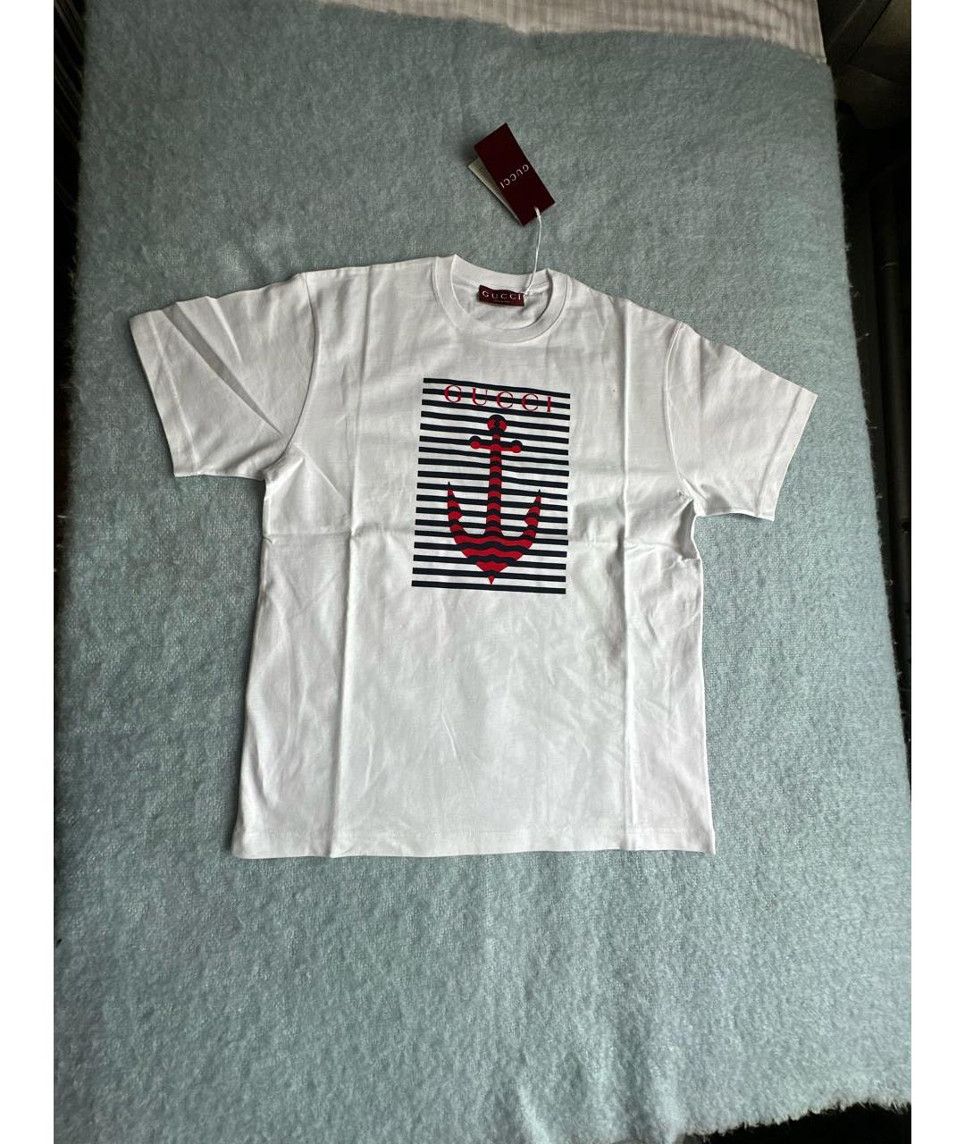 GUCCI Белая хлопковая футболка, фото 7
