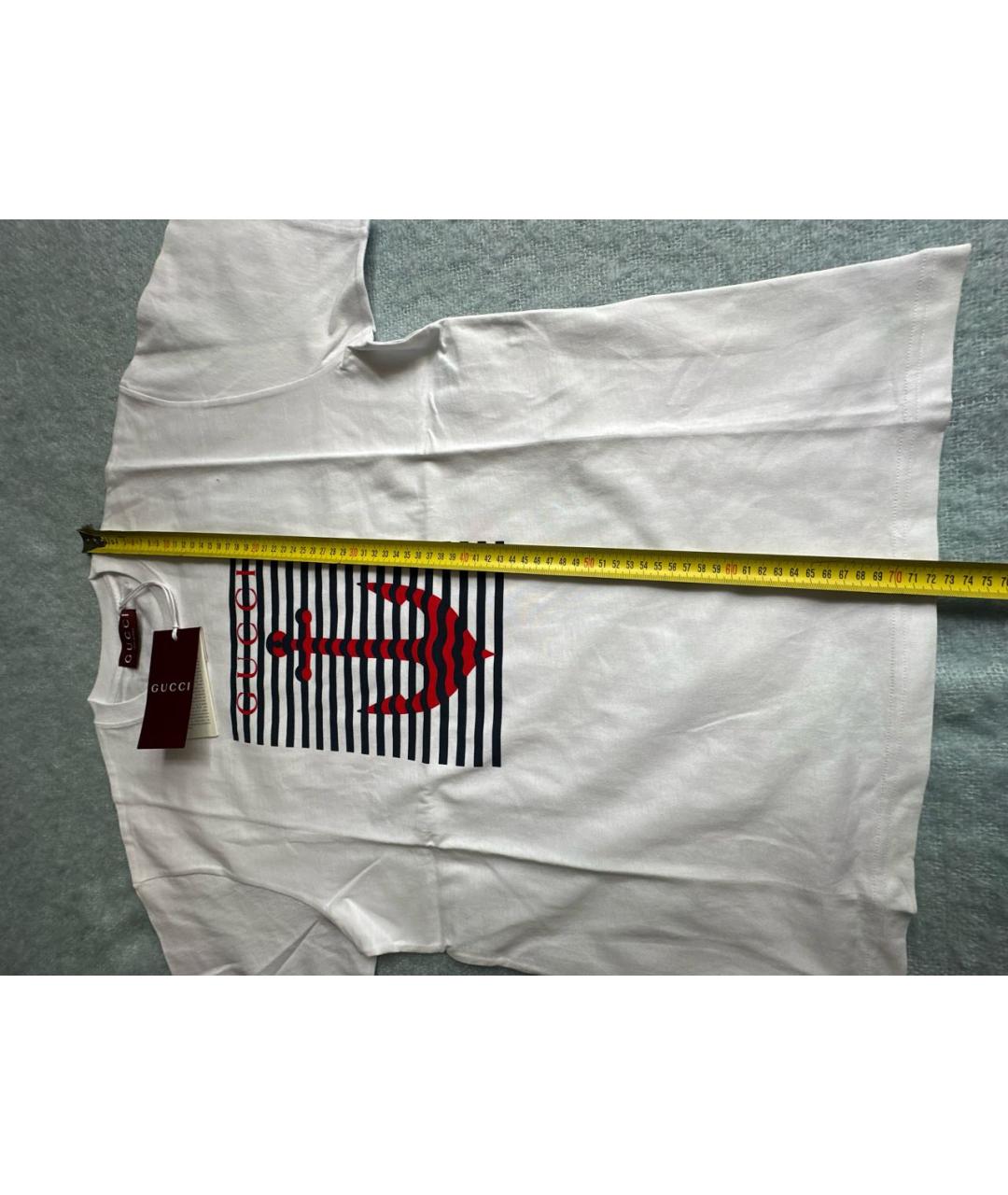 GUCCI Белая хлопковая футболка, фото 5