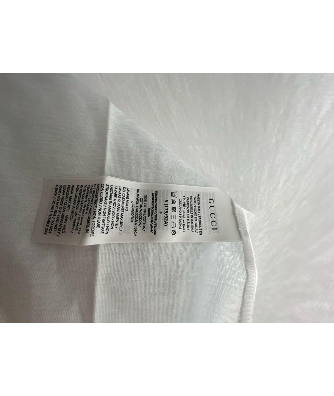 GUCCI Белая хлопковая футболка, фото 3