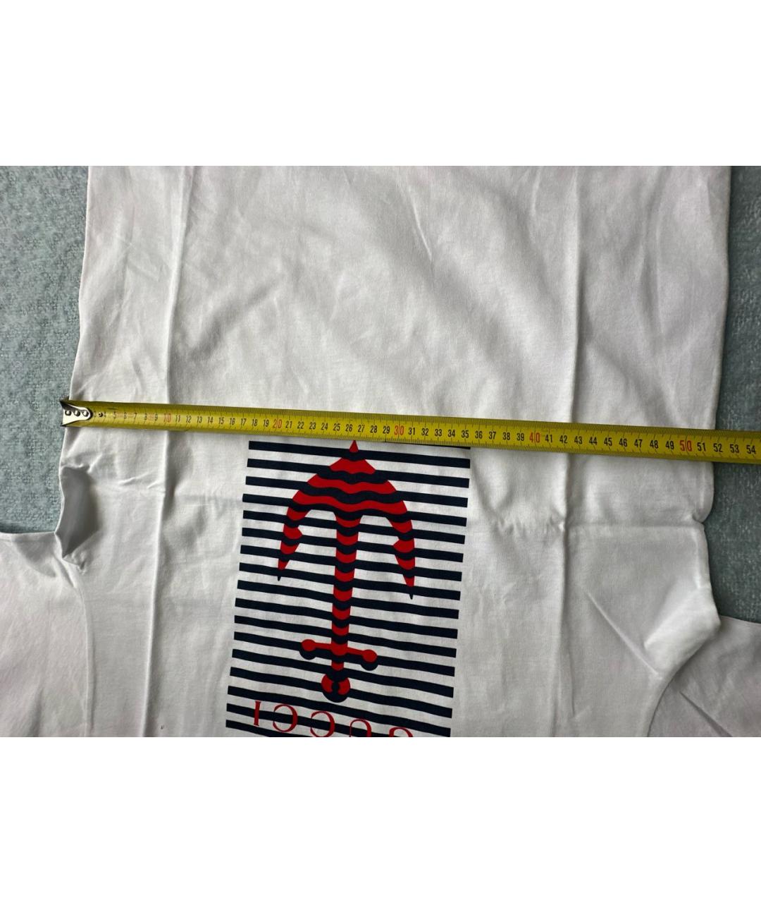 GUCCI Белая хлопковая футболка, фото 4