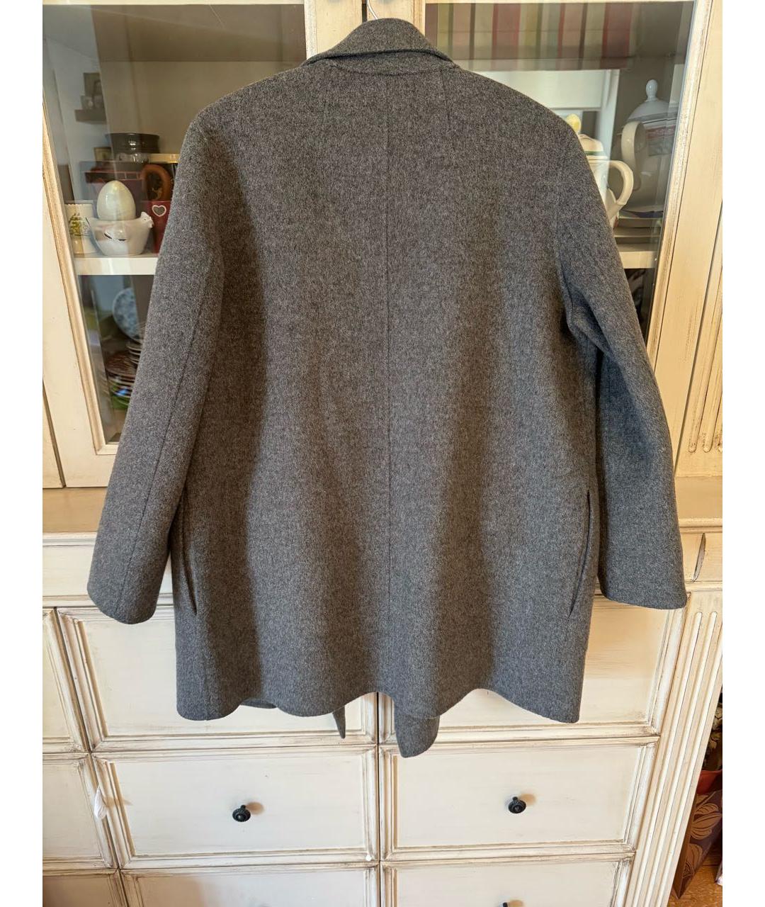 THEORY Серое шерстяное пальто, фото 2