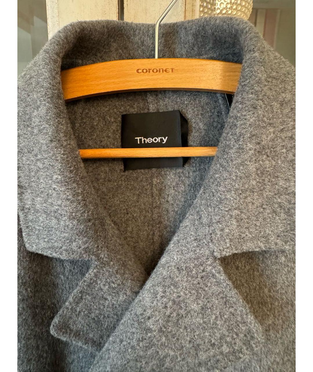 THEORY Серое шерстяное пальто, фото 3