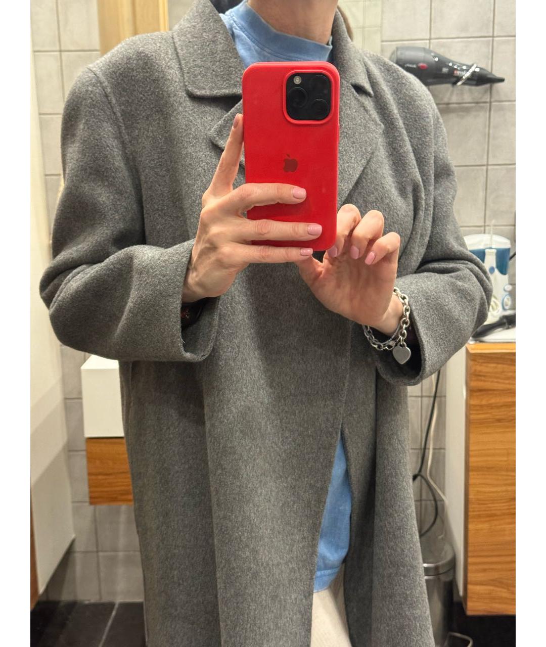 THEORY Серое шерстяное пальто, фото 5